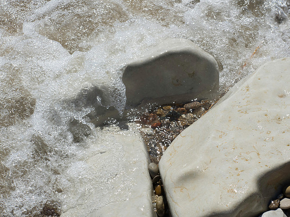 Limestone Rocks and Waves