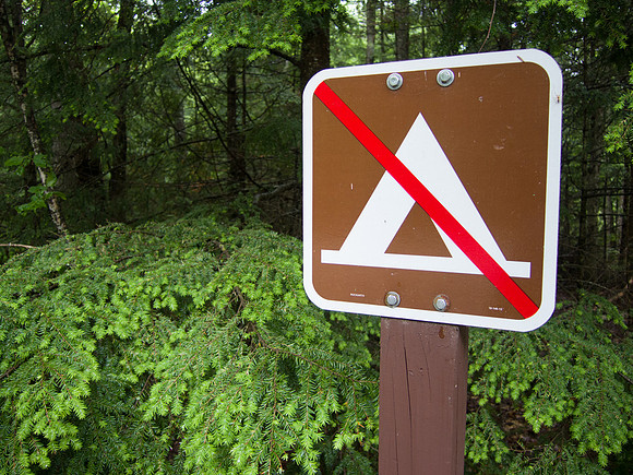 No Camping Sign