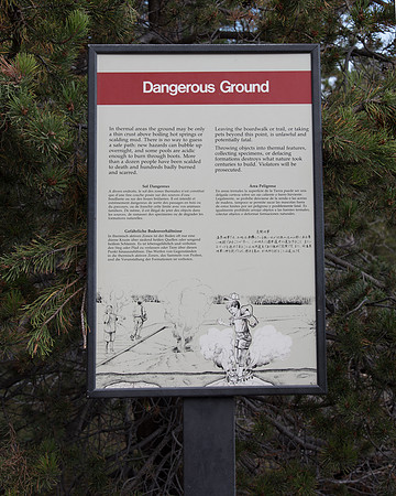 Dangerous Ground Sign at Yellowstone