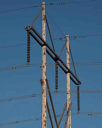 Wood Electric Power Pole