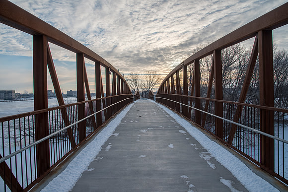 Walking Bridge In Winter