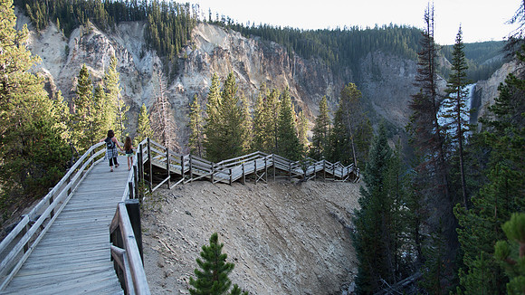 Girls Walking in Yellowston Canyon