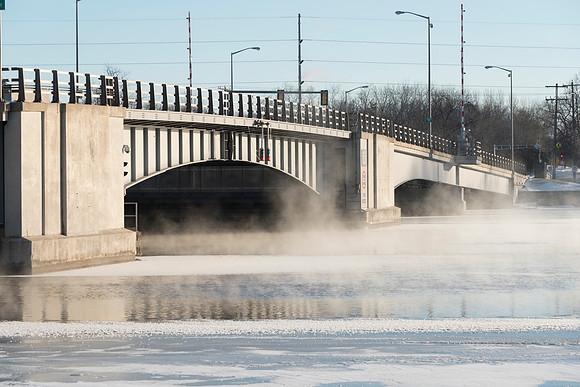 Winter River Steam