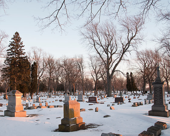 Warm Light Winter Cemetery