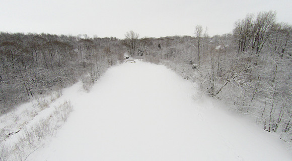 Winter Pond Aerial Photo