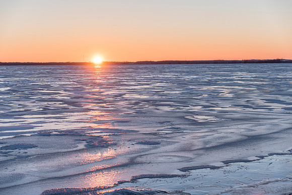 Lake Butte des Morts Ice Sunset
